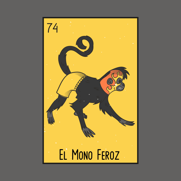 El Mono Feroz // Mexican Luchador Loteria Card by SLAG_Creative