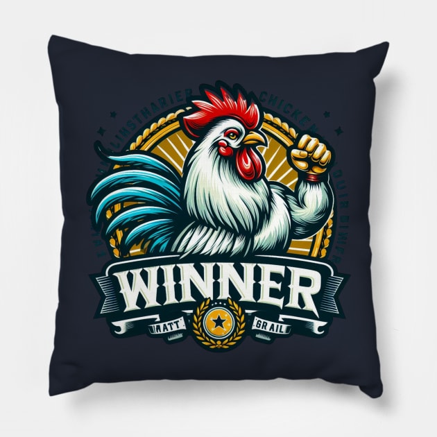 Winner Winner Chicken Dinner Pillow by BukovskyART