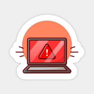 Laptop with alert sign cartoon Magnet