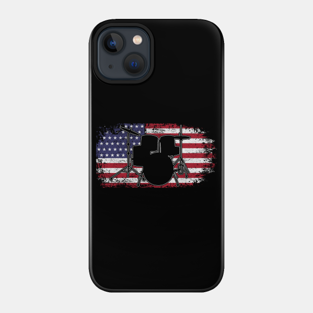 Drum American Flag Patriot Graphic USA Patriotic Drummer - Drum American Flag - Phone Case