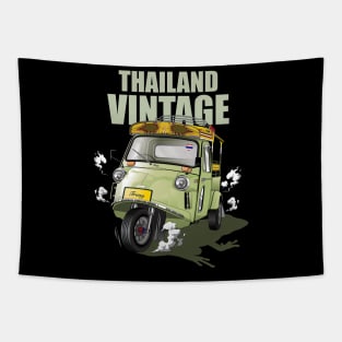 Thailand vintage green car frog tuk-tuk in Trang southern Thailand Tapestry