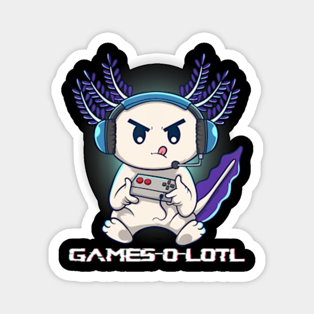 Axolotl Playing Console Video Games Gamesolotl Gaming Magnet by Daysy1