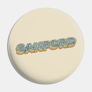 Sanford Retro Typography Faded Style Pin