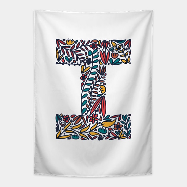 Tropical Letter I Tapestry by Cascade Patterns