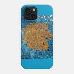 Lion over Blue Pour Phone Case