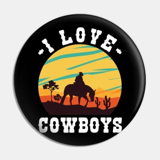 I Love Cowboys v7 Pin