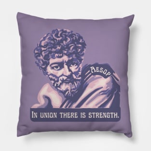Aesop Portrait and Quote Pillow