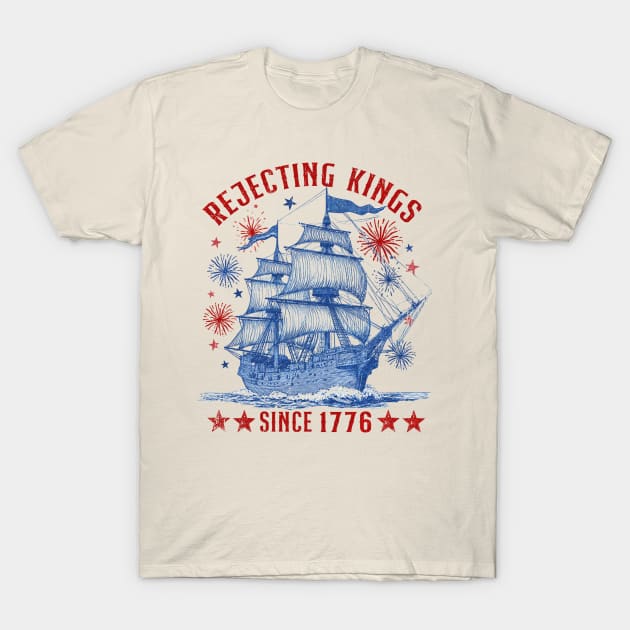 Rejecting Kings Since 1776 Vintage Patriotic USA
