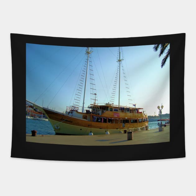 Lastavica Yacht at Trogir, Croatia Tapestry by QualitySolution