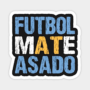 Futbol Mate Asado Argentinian Flag Argentina Distressed Magnet