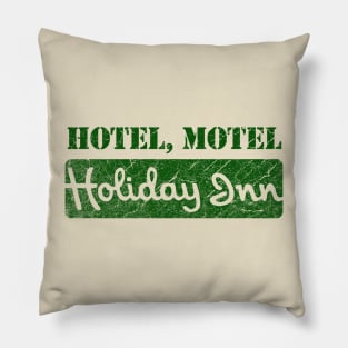 holiday inn - hotel, motel - vintage look - green solid style Pillow