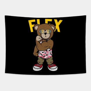 teddy bear flex Tapestry