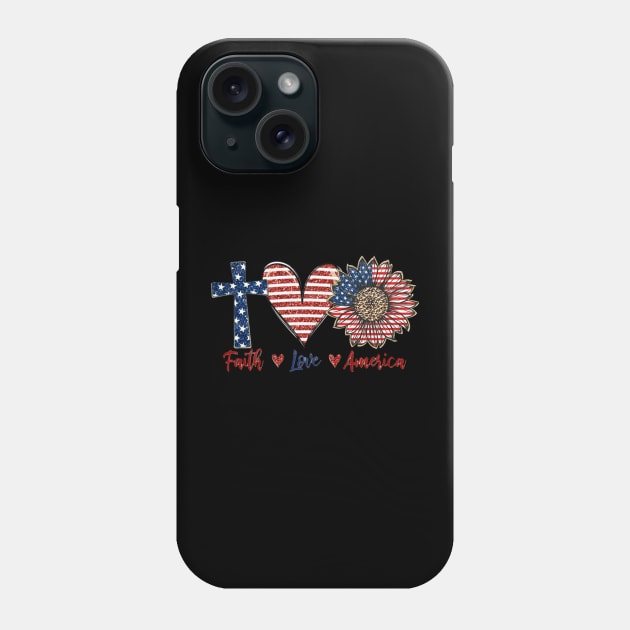 Faith love america Phone Case by Hanadrawing