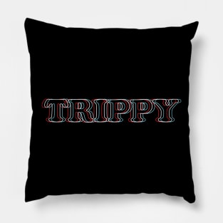 Trippy Text 3D Effect Pillow