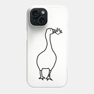 White Goose Steals Crown Outline Phone Case