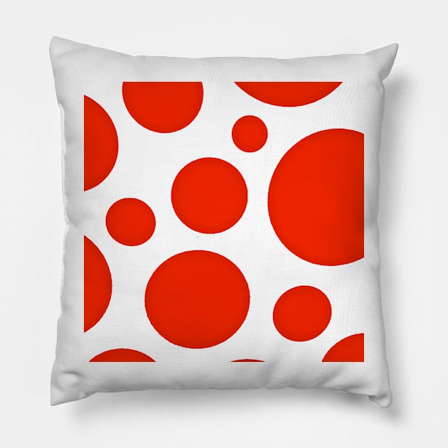 Red Circles Pillow by Overthetopsm