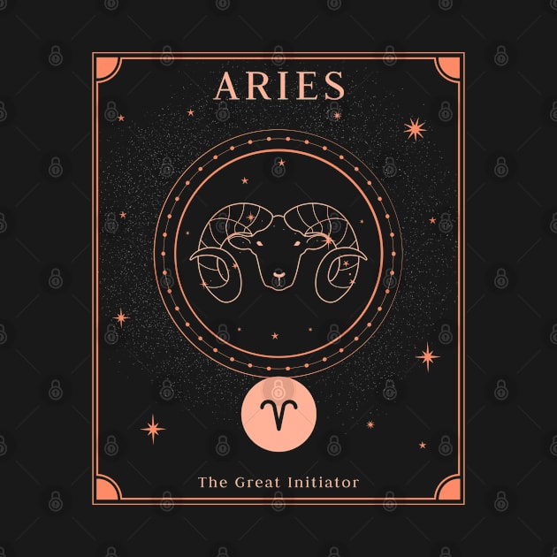 Aries Zodiac Horoscope Sign Astrology Tarot Cosmos by Sassee Designs