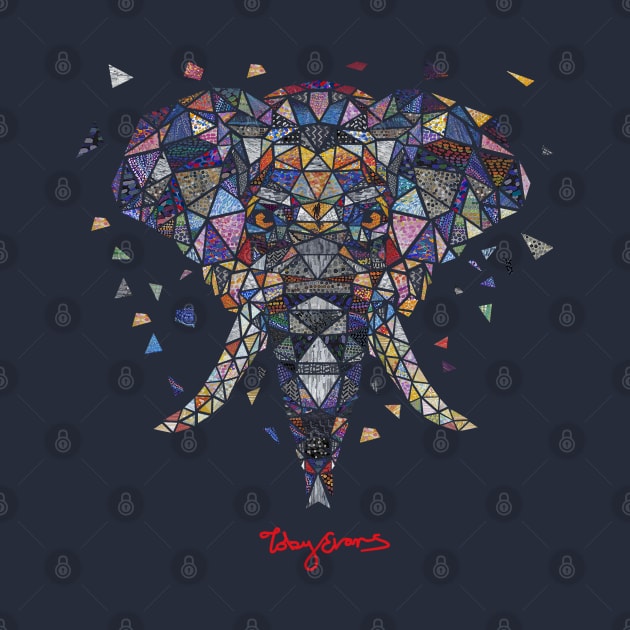 Geometric Elephant Art by tobycentreart