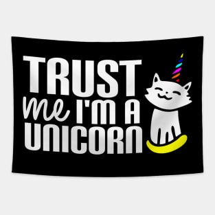 Cute Trust Me I'm A Unicorn Cat Kitty Unicorn Tapestry