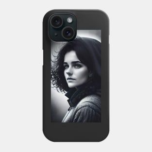 Black and White Portrait of a Girl Phone Case