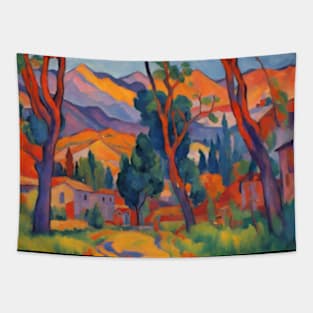peaceful town les Fauves fauvism art Tapestry