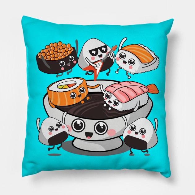 Sushi Rock!!! Pillow by Plushism