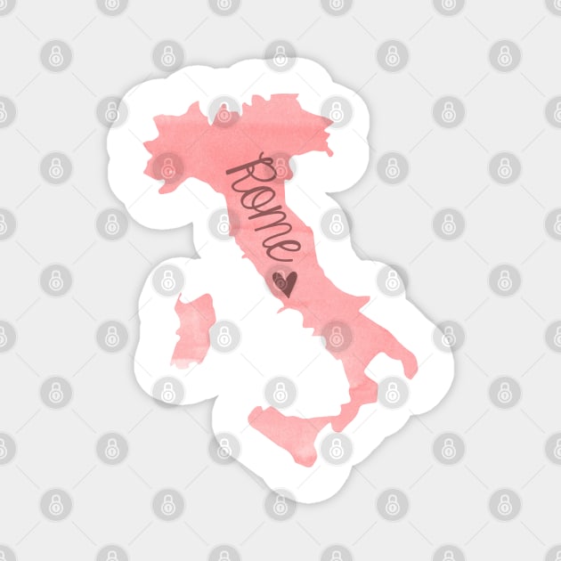 Pink Painted Rome Italy Sticker Magnet by aterkaderk