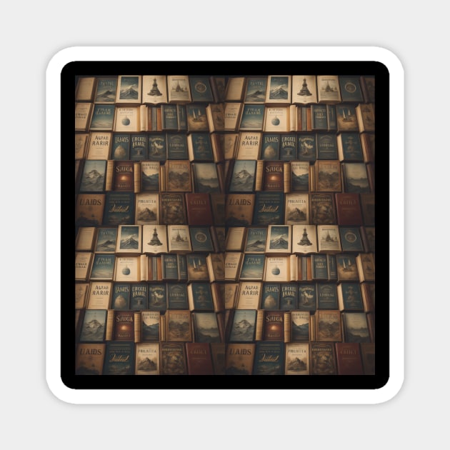 Piles of Books Magnet by BottlesOfBooks