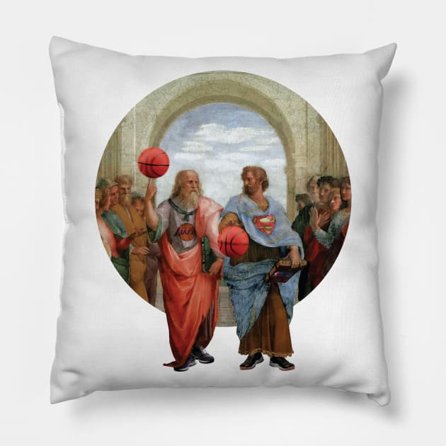 Basketball - Platon and Aristoteles Pillow by hayatininevreni