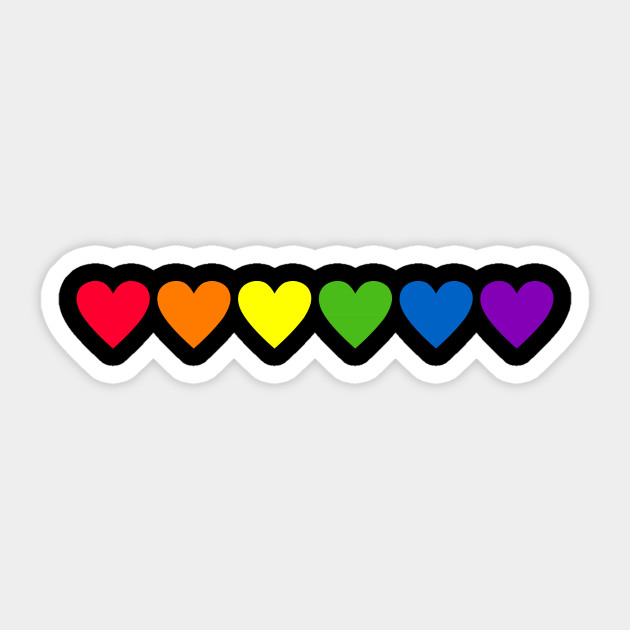 Gay Pride Hearts Gay Pride Flag LGBT - Gay Pride - Sticker | TeePublic