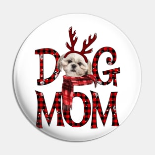 Cream Shih Tzu Mom Christmas Dog Mom Dog Lovers Pin