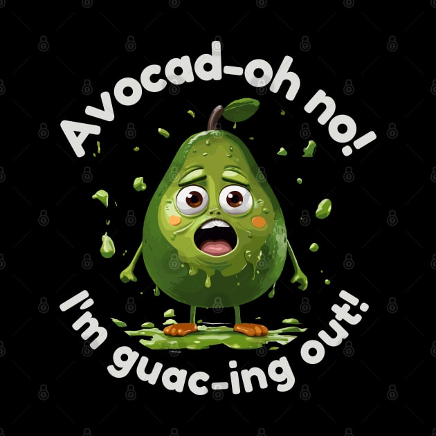 Avocad-oh no! I'm guac-ing out! - white pattern by Angela Whispers