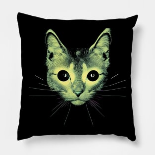 Green Cat Pillow