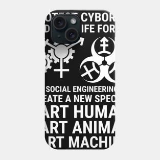 protect cyborgs - white text Phone Case