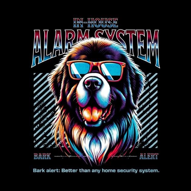 Bark Alert Newfoundland Dog by Miami Neon Designs