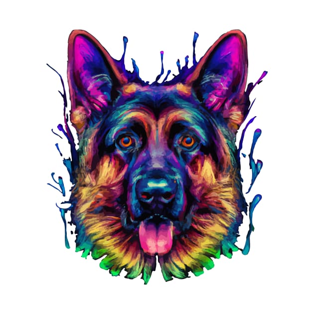 German Shepherd Watercolour Artwork by Furrban