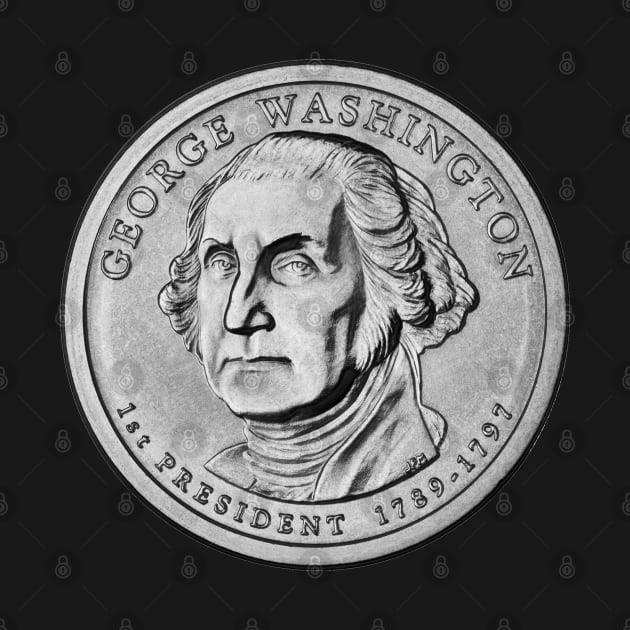 USA George Washington Coin in White by The Black Panther