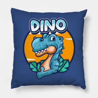 Cute Blue Dino Pillow