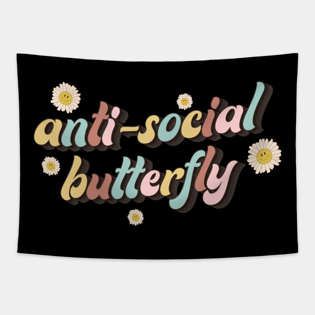 Antisocial butterfly Tapestry by onemoremask