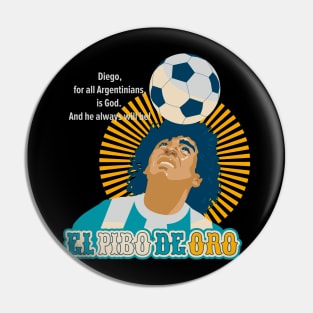 El Pibe de Oro - Diego Maradona Head Juggle Portrait for True Football Aficionados Pin