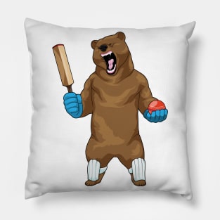 Bear Cricket Cricket bat Pillow