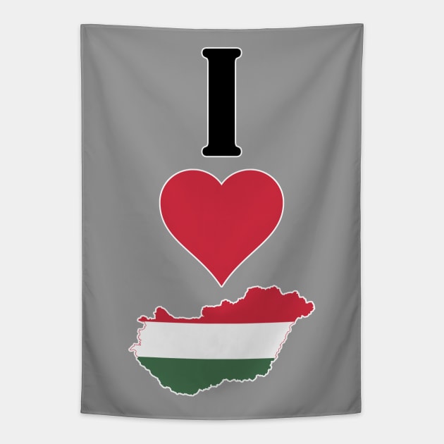 I Love Hungary Vertical I Heart Country Flag Map Tapestry by Sports Stars ⭐⭐⭐⭐⭐