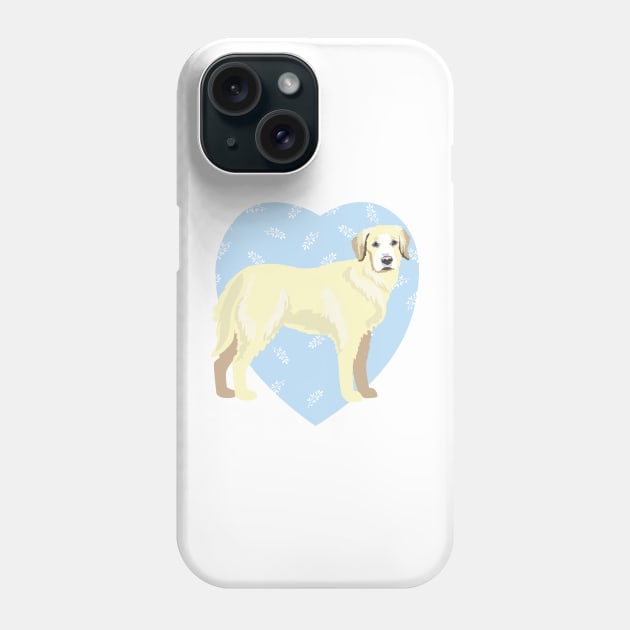 Golden Retriever Dog Lover Blue Heart Phone Case by HotPinkStudio.Me