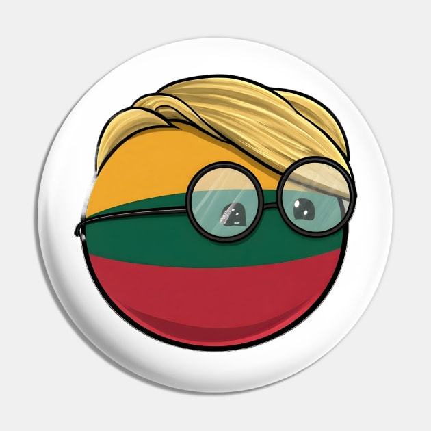 Ingrida Šimonytė Lithuania Polandball Countryball Pin by Polandball World