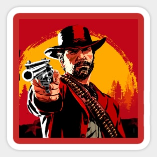 Arthur Morgan hat blue jay | Sticker