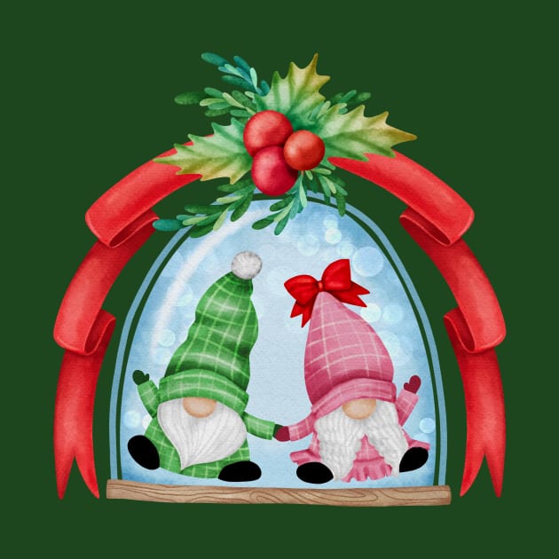 Happy Christmas Gnomes In A Snowglobe by Archie & Ainslie