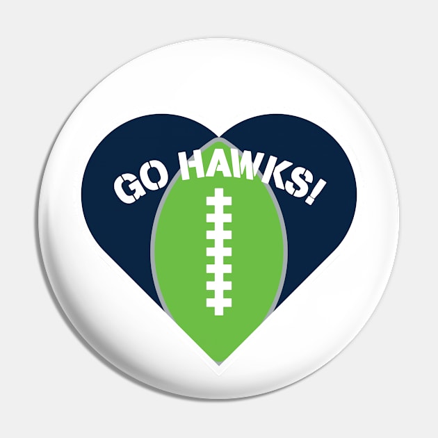 Heart Shaped Seattle Seahawks Pin by Rad Love