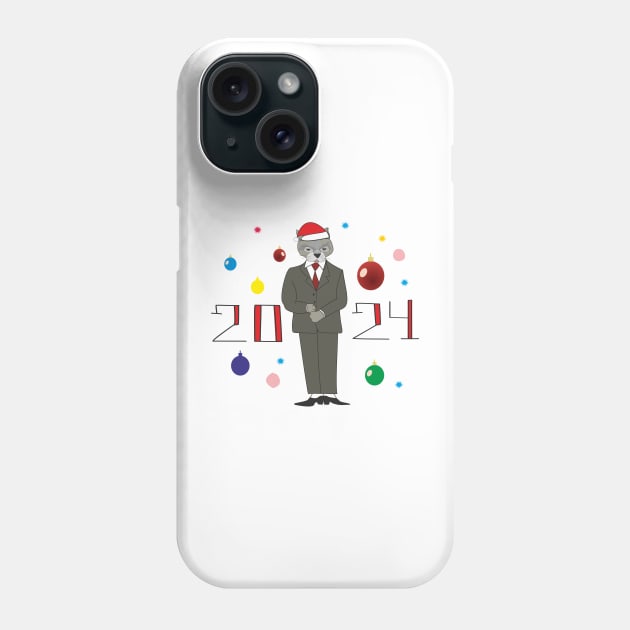 Cat boss New Year 2024 Phone Case by Alekvik