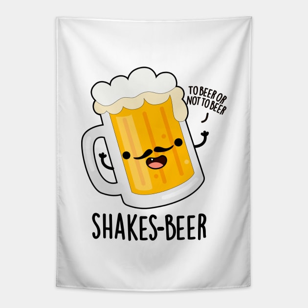 Shakes-beer Cute Shakespeare Beer Pun Tapestry by punnybone