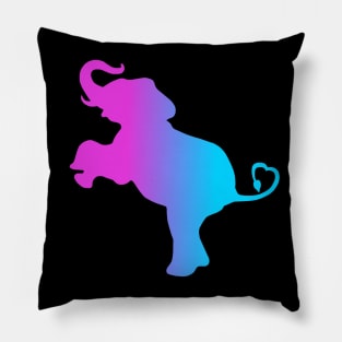 Purple Blue Ombre Elephant Love Pillow